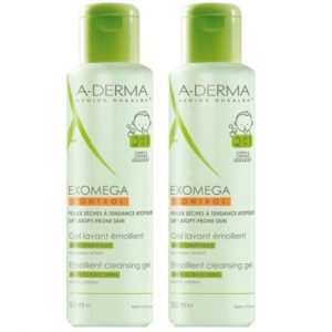 A Derma - Exomega control bath gel body/hair for atopic skins 2x 500ml