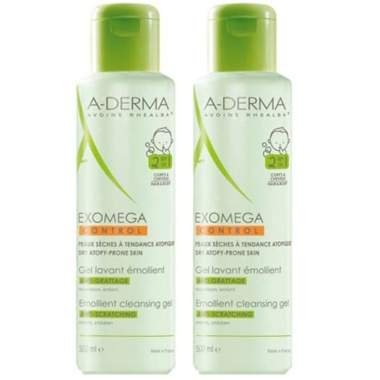 A Derma - Exomega control bath gel body/hair for atopic skins 2x 500ml