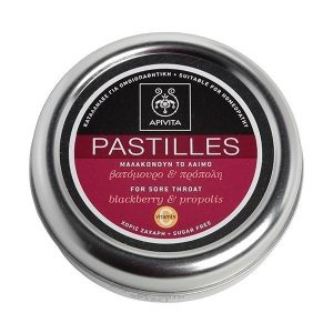 Apivita - Blackberry & propolis tablets for throat relief 45g