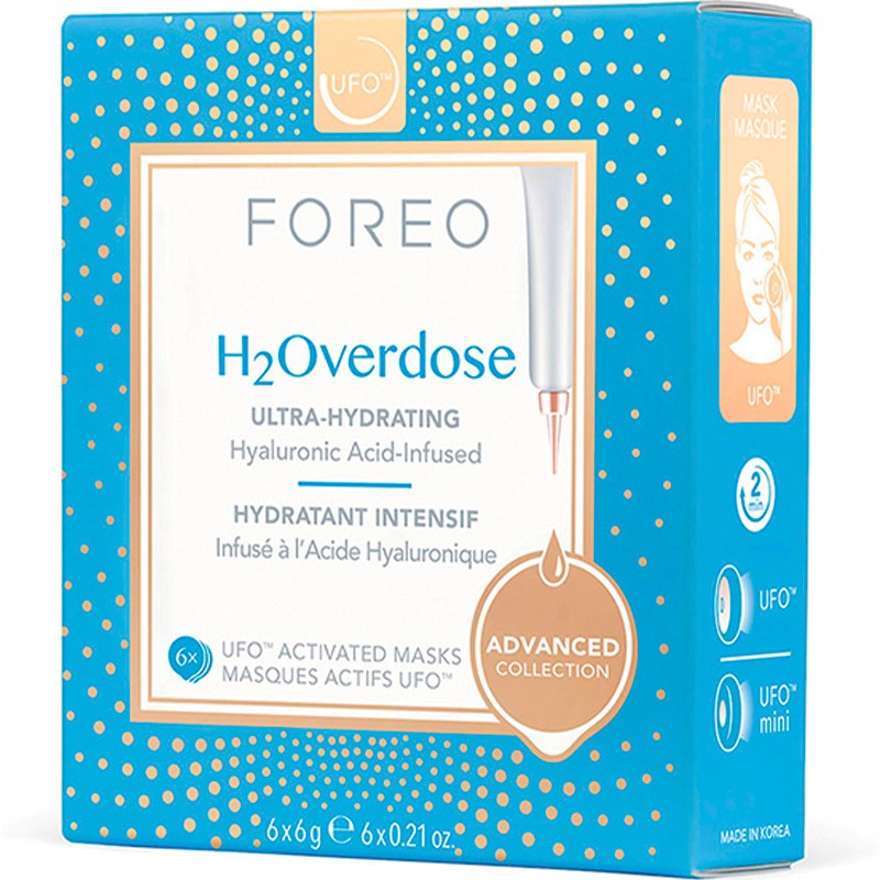 Foreo - Ufo h2overdose ultra-moisturizing facial mask for dry skin 6x6g