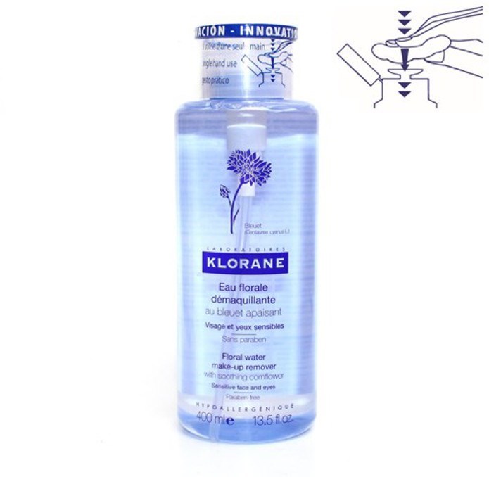 Klorane - Floral water make up remover for sensitive face and eyes 400ml