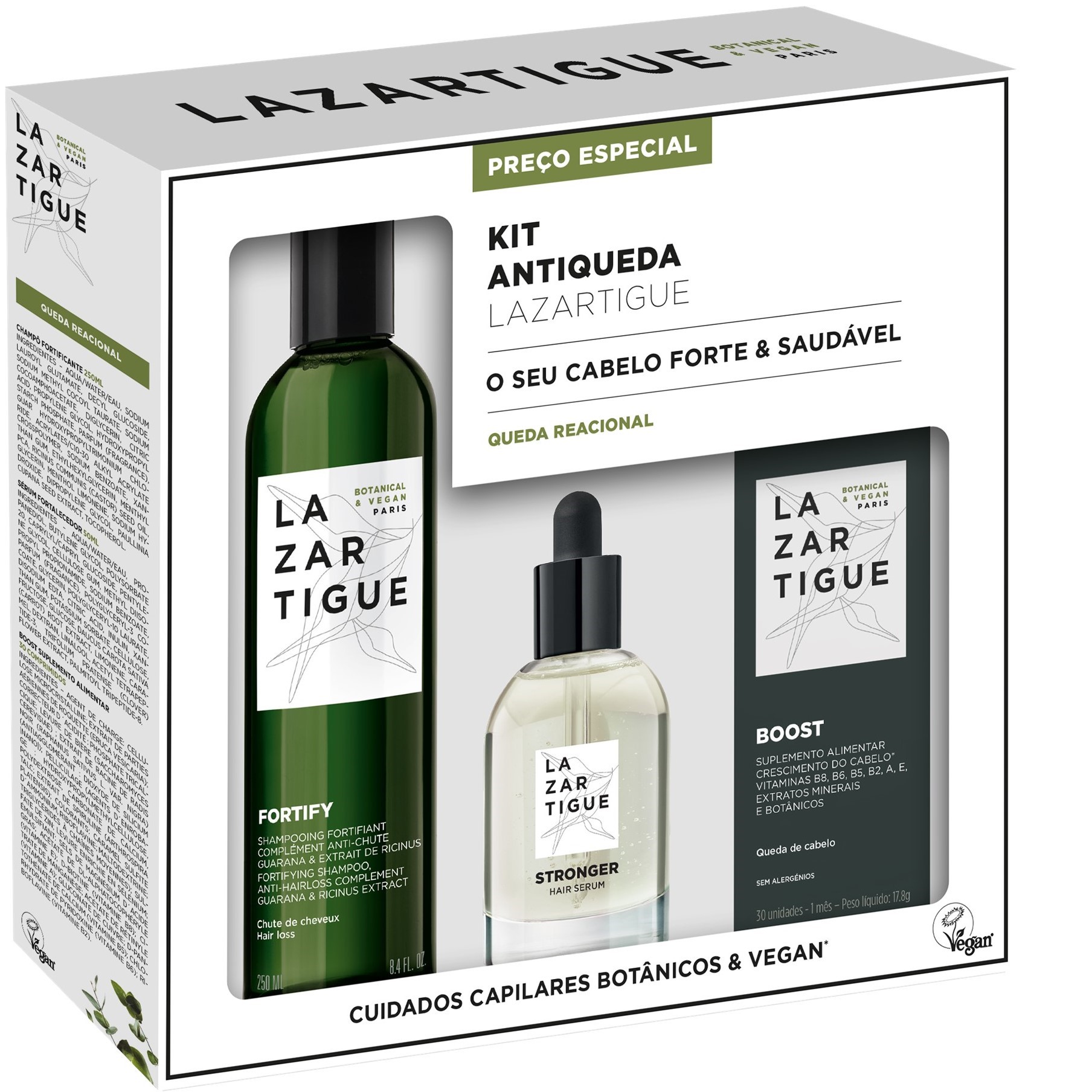 Lazartigue - Gift set fortifying shampoo 250ml + stronger serum 50ml + boost 30 pills