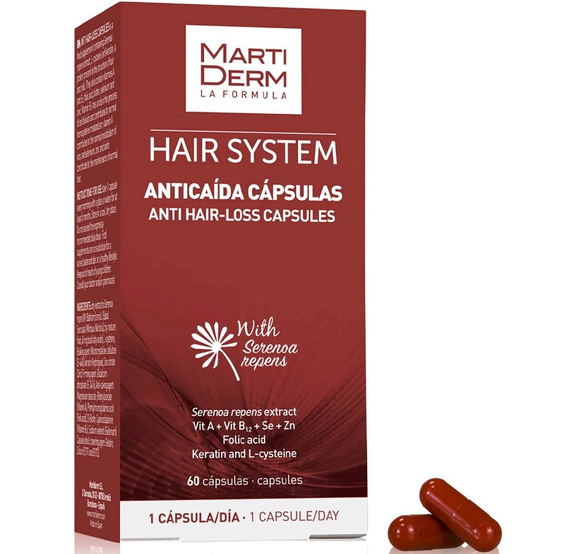 Martiderm - Hair system 3gf oral capsules for hair loss 60capsules