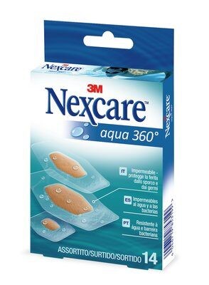 Nexcare - Aqua 360 maxi band aid assorted 3 sizes 14units