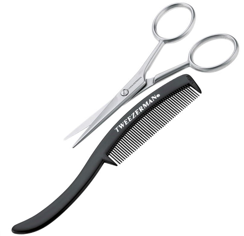 Tweezerman - Gear moustache and beard scissors with comb set