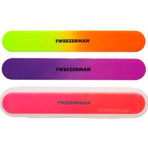 Tweezerman - Neon file mates nail files pack 3 un. + transparent case