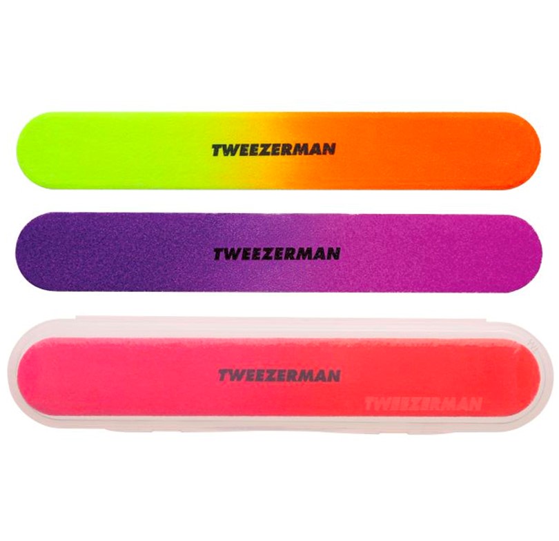 Tweezerman - Neon file mates nail files pack 3 un. + transparent case