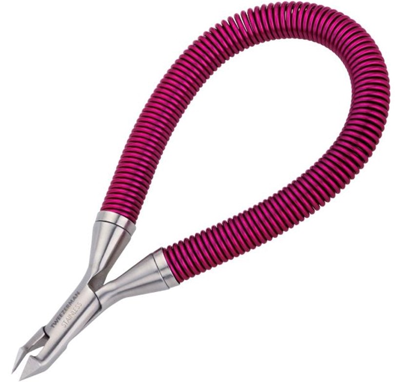 Tweezerman - Grip & snip spiral spring cuticle nipper random color (blue and pink)