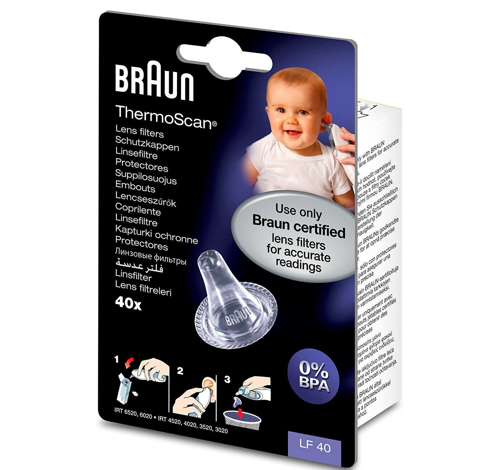Braun - Thermoscan disposable thermometer protection tips  40un.