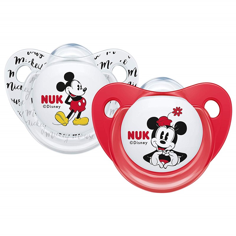 Nuk - Mickey & minnie silicone soother 0-6months assorted colors 2units
