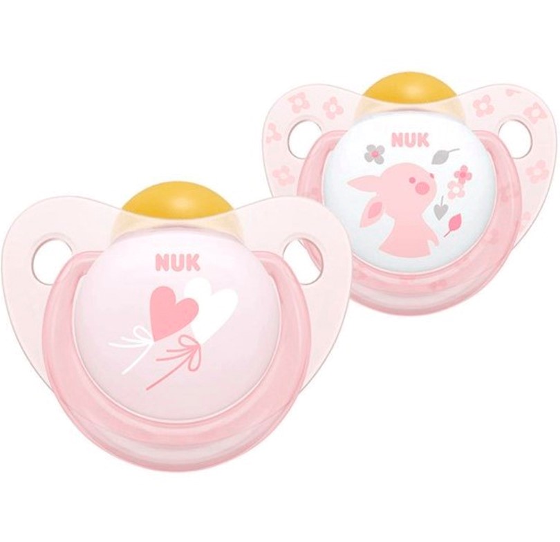 Nuk - Rose & blue latex soother 0-6months rose 2units
